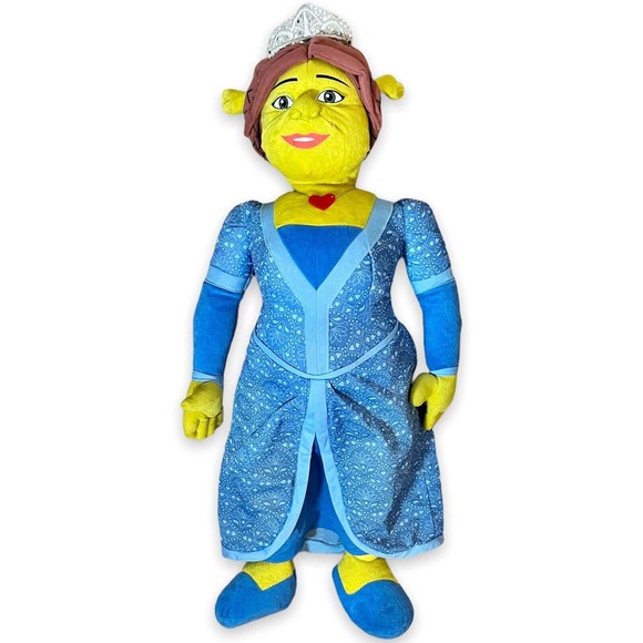 2006 SHREK the Third: 30" Princess Fiona Ogre Stuffed Plush Blue Dress Jumbo - Picture 1 of 7